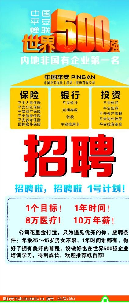 中国平安招聘展架