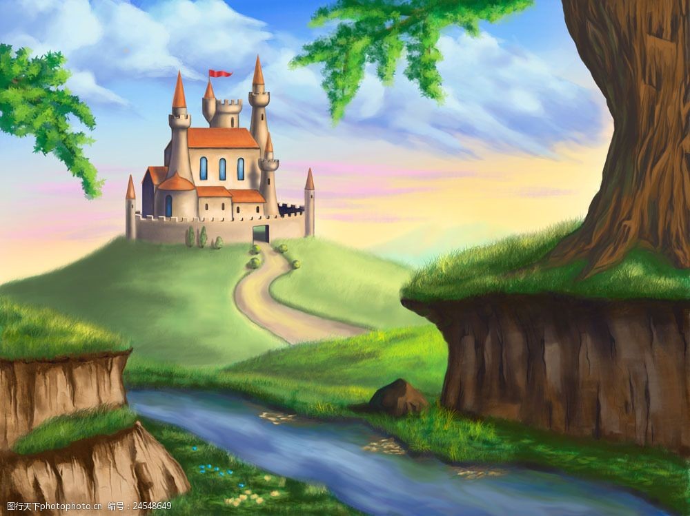 城堡动漫背景图图片