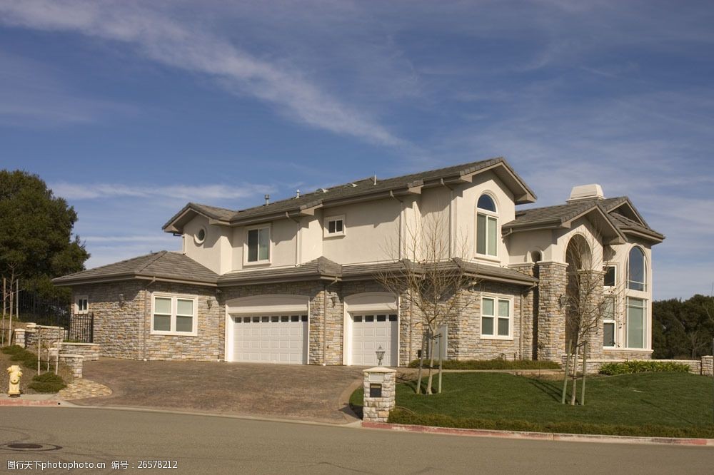 别墅风格房屋建筑摄影图片