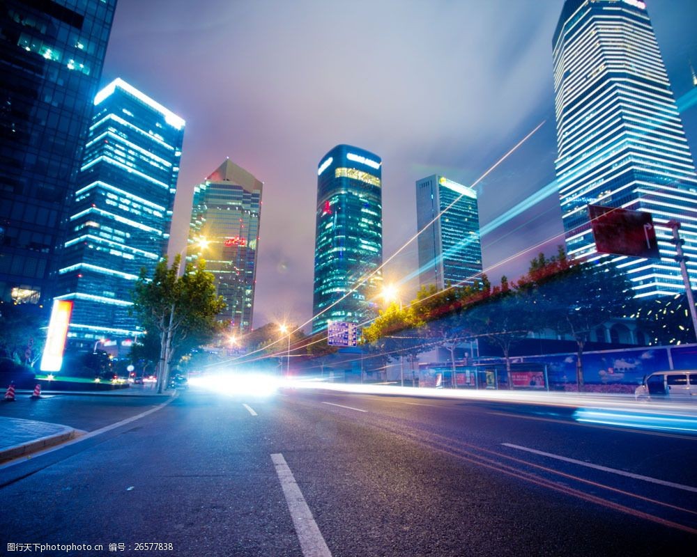 關鍵詞:高樓與燈光圖片素材 高樓 燈光 夜景 城市 夜晚 道路 街道