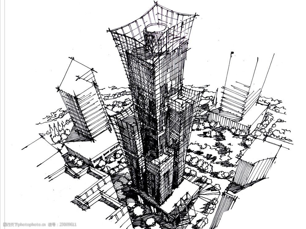 建筑手绘效果图大禹手绘手绘