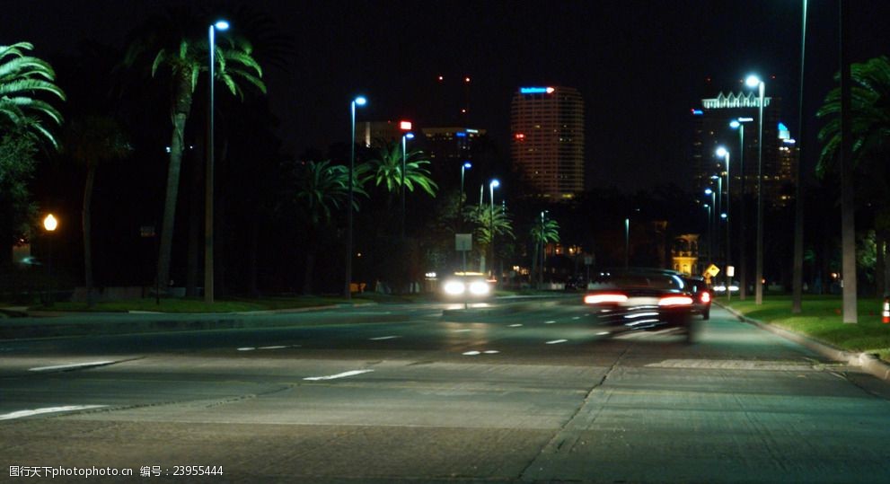 馬路城市車流夜景