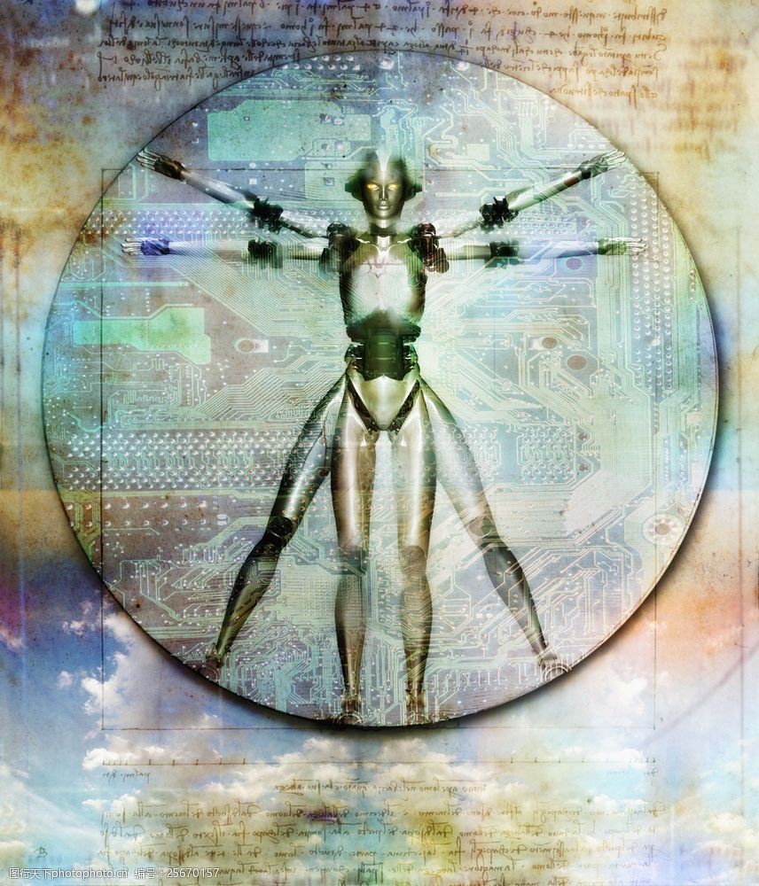 未来高科技机器人人体比例图片