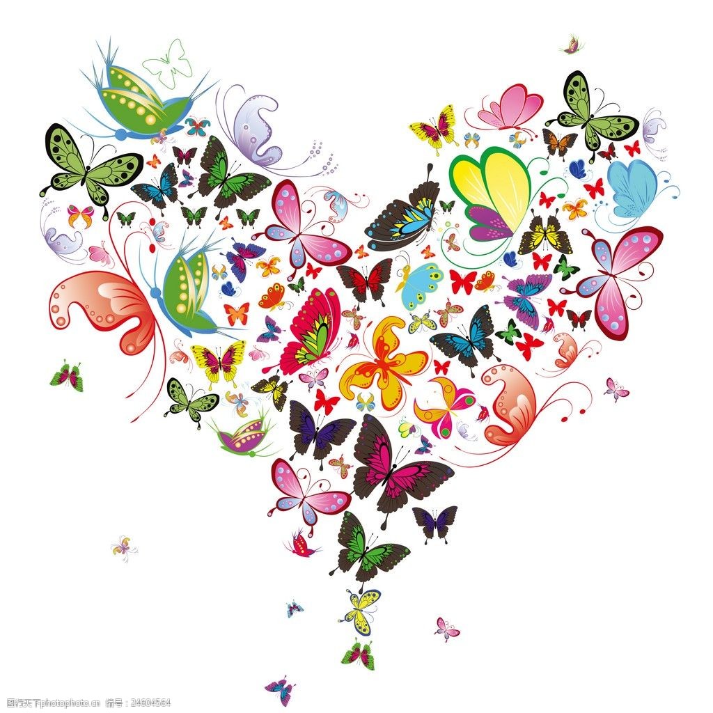 爱心蝴蝶拼图装饰画