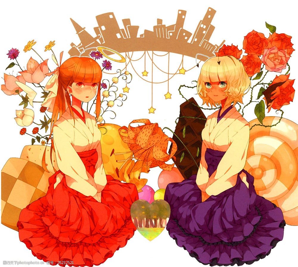 卡通日本女孩图片