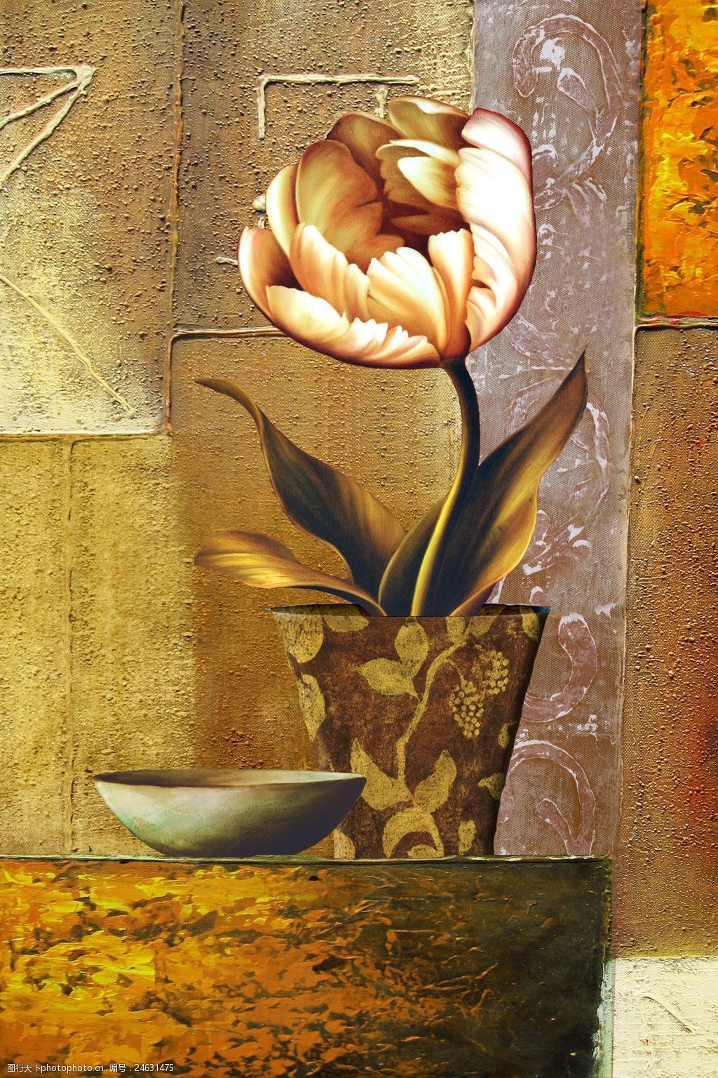 复古风盆栽装饰画