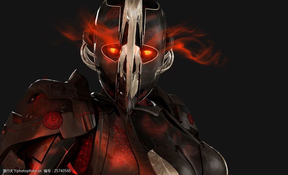 红眼睛的机器人图片