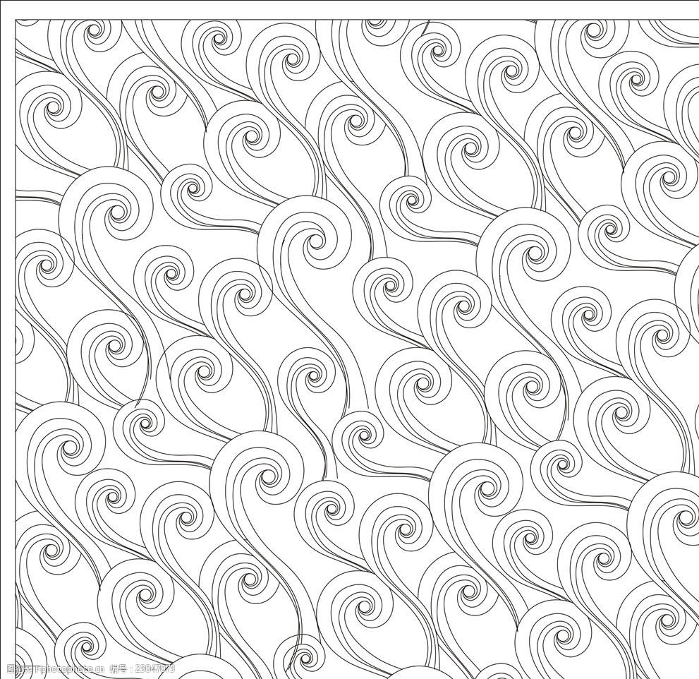 现代海浪云纹图案装饰背景底纹