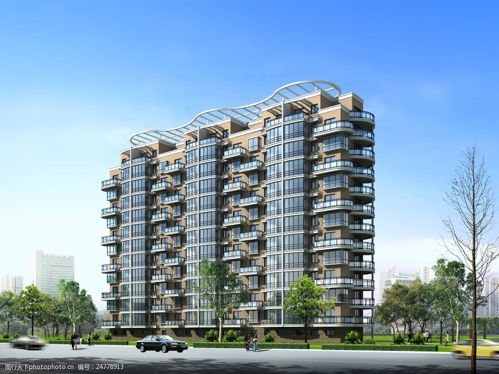 楼盘建筑设计透视图片