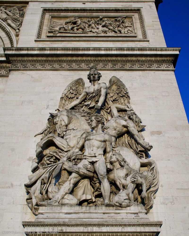 凯旋门浮雕摄影图片