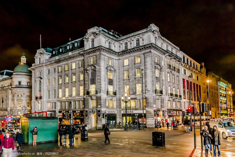 伦敦夜晚街景图片