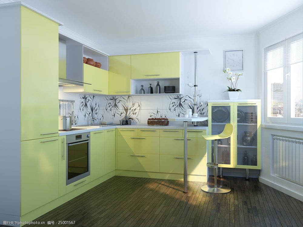 绿色风格厨房设计图片