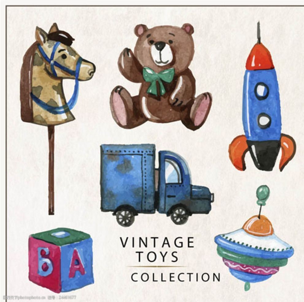 手绘水彩儿童宝宝孩子玩具