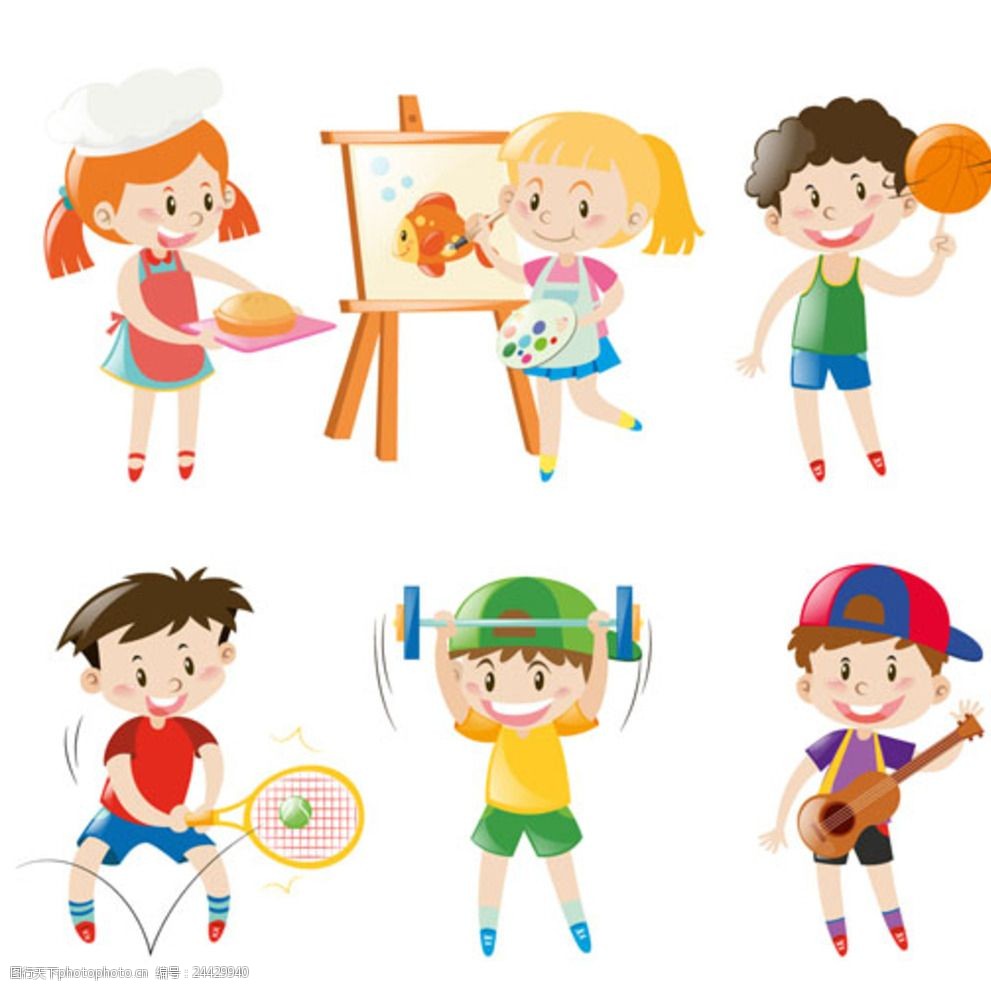 卡通儿童节学校日常生活