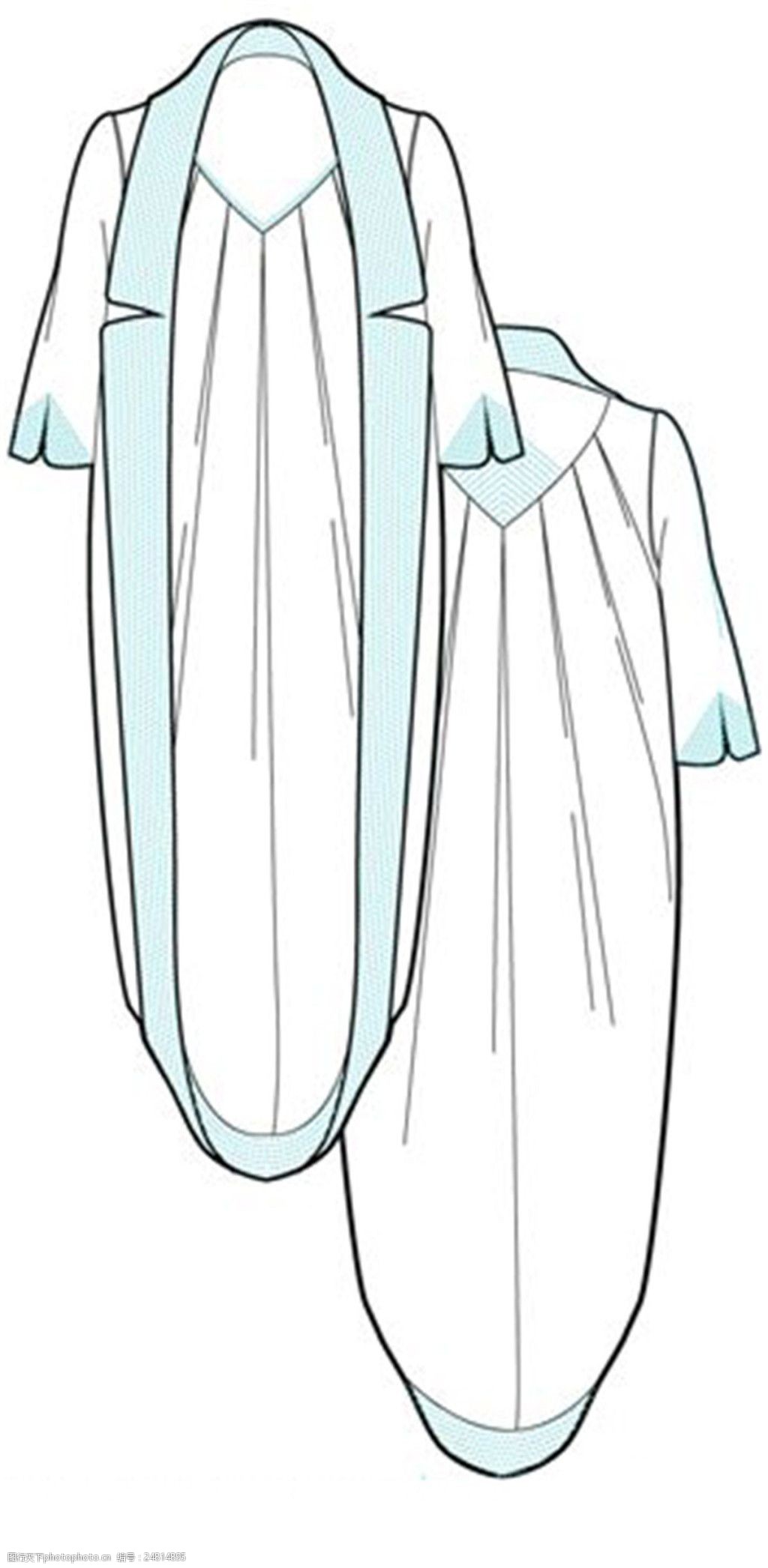 蓝白色家居服设计图