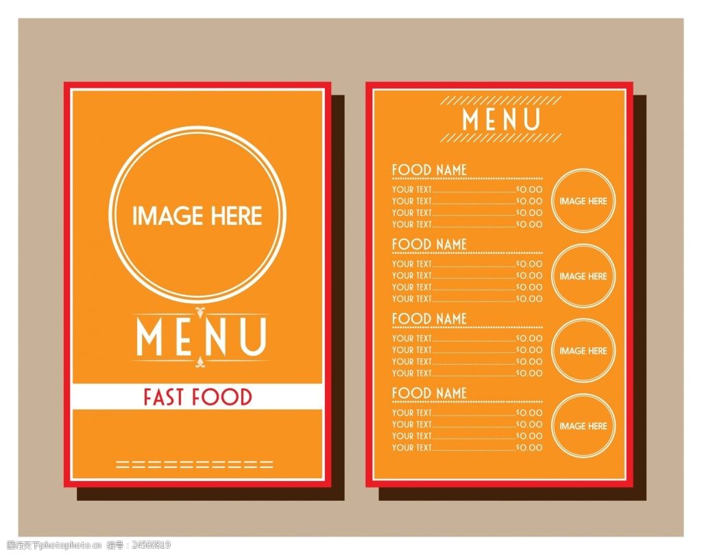 关键词:橙色简约菜单设计 菜单设计 简约菜单 菜单 菜谱 矢量素材
