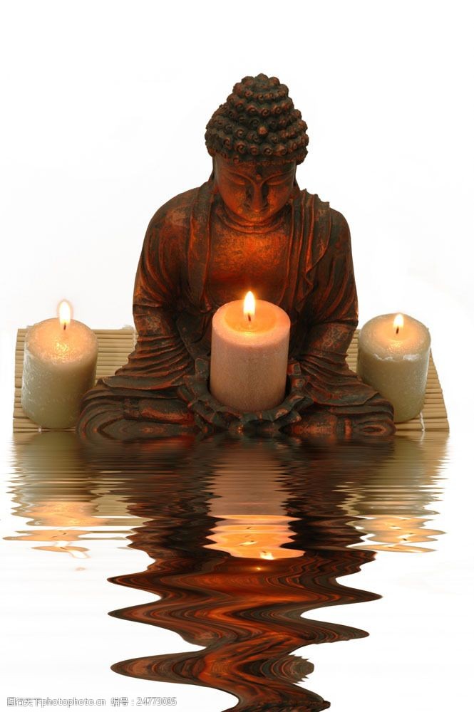 蜡烛与佛像图片