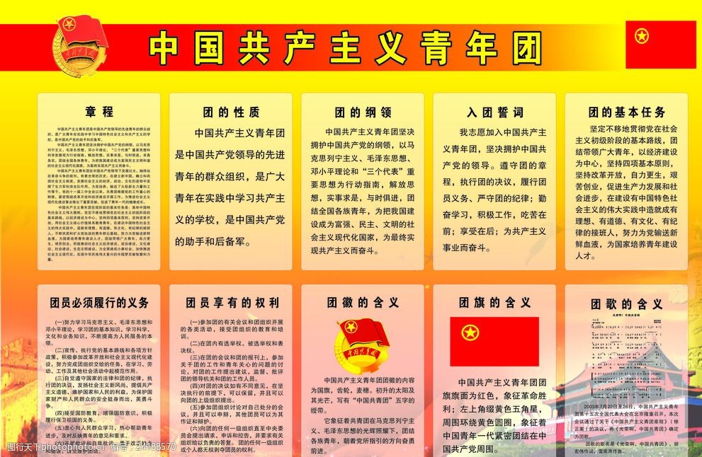 中国共产主义青年团展板