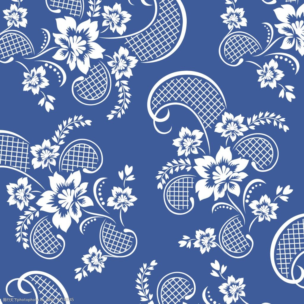 矢量花卉花纹素材背景图片-图行天下图库