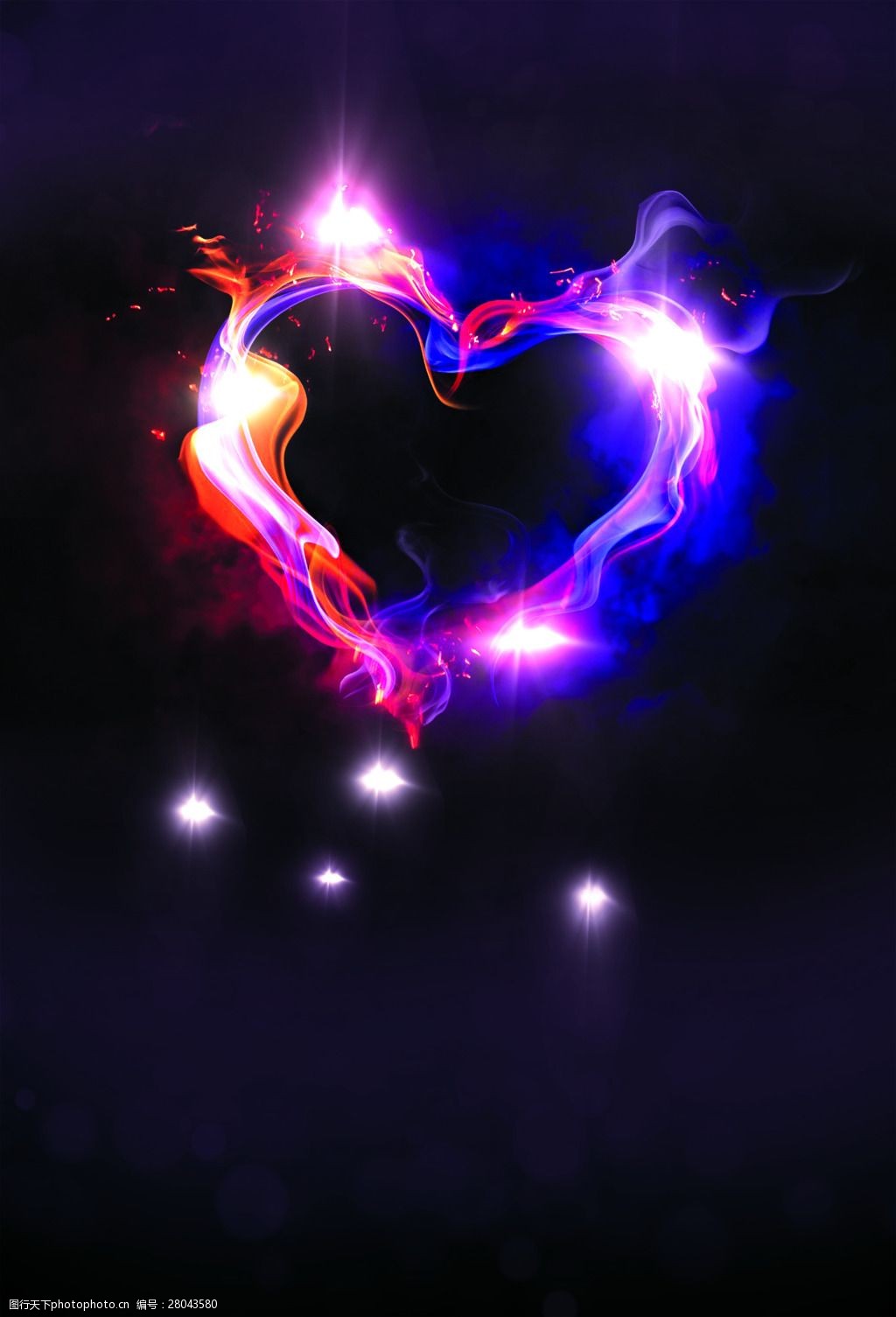 唯美心形光效素材