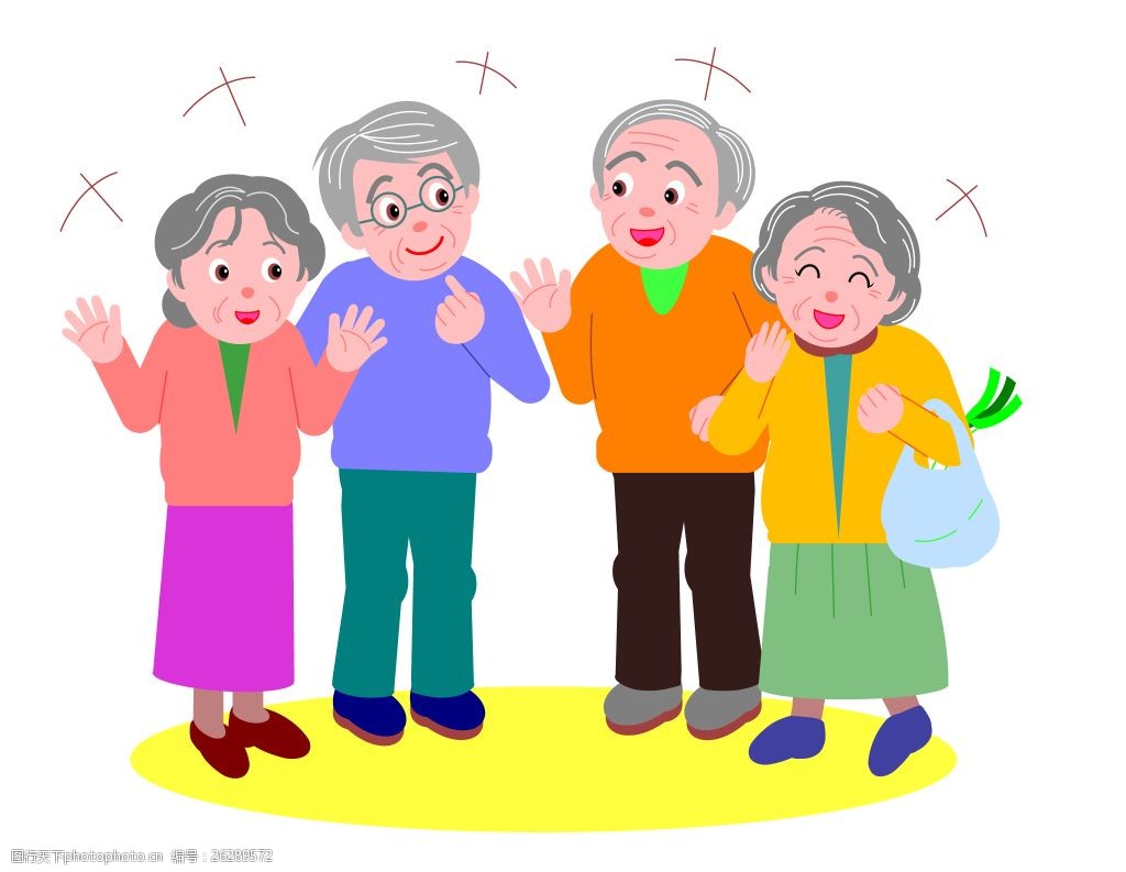 矢量老人逛街eps