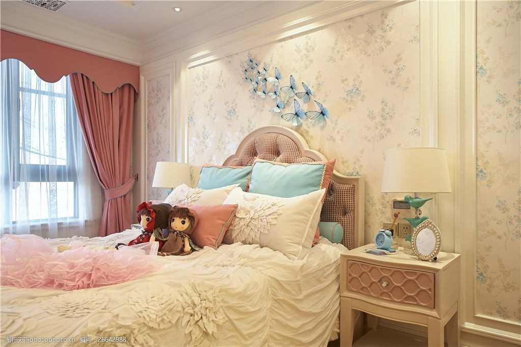 现代美式公主房装修效果图