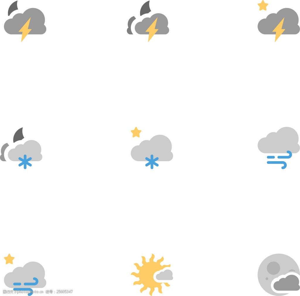 天气 精美 卡通 图标 类 矢量图 素材 阴云