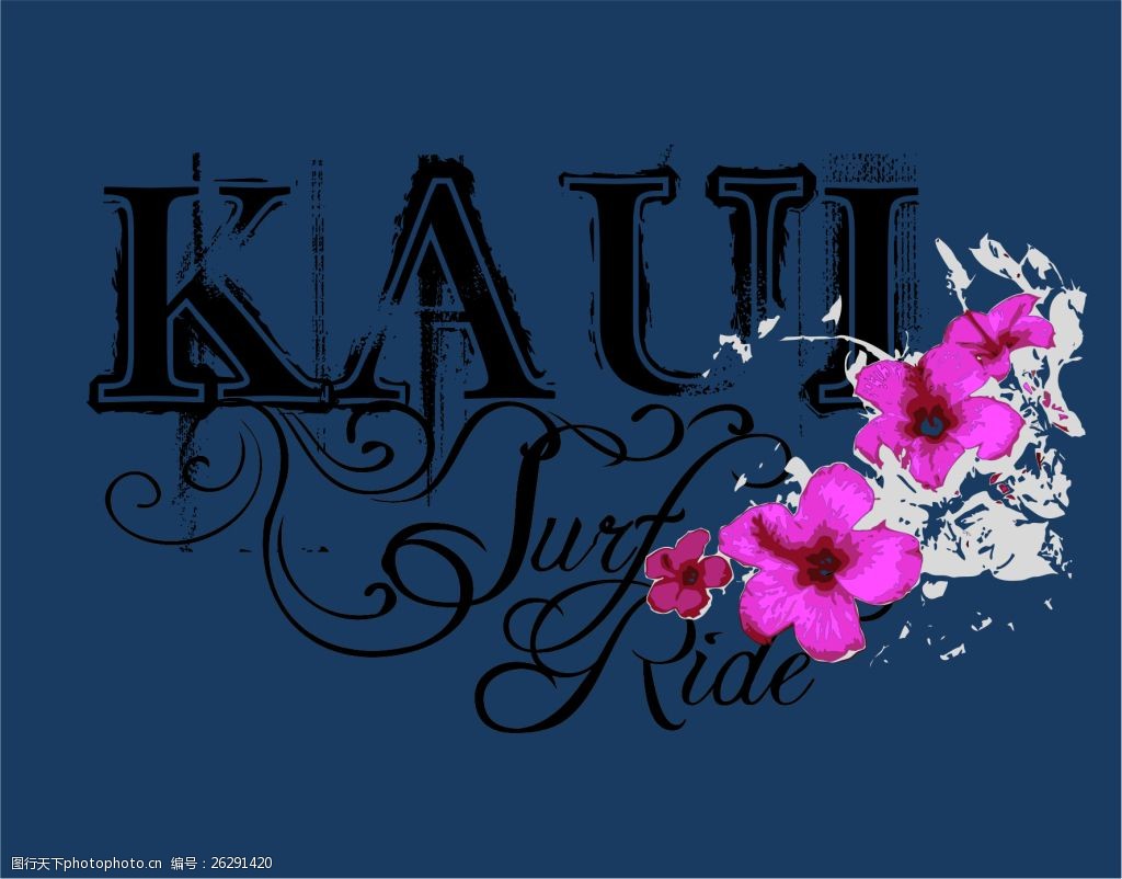 文字花卉背景图案设计