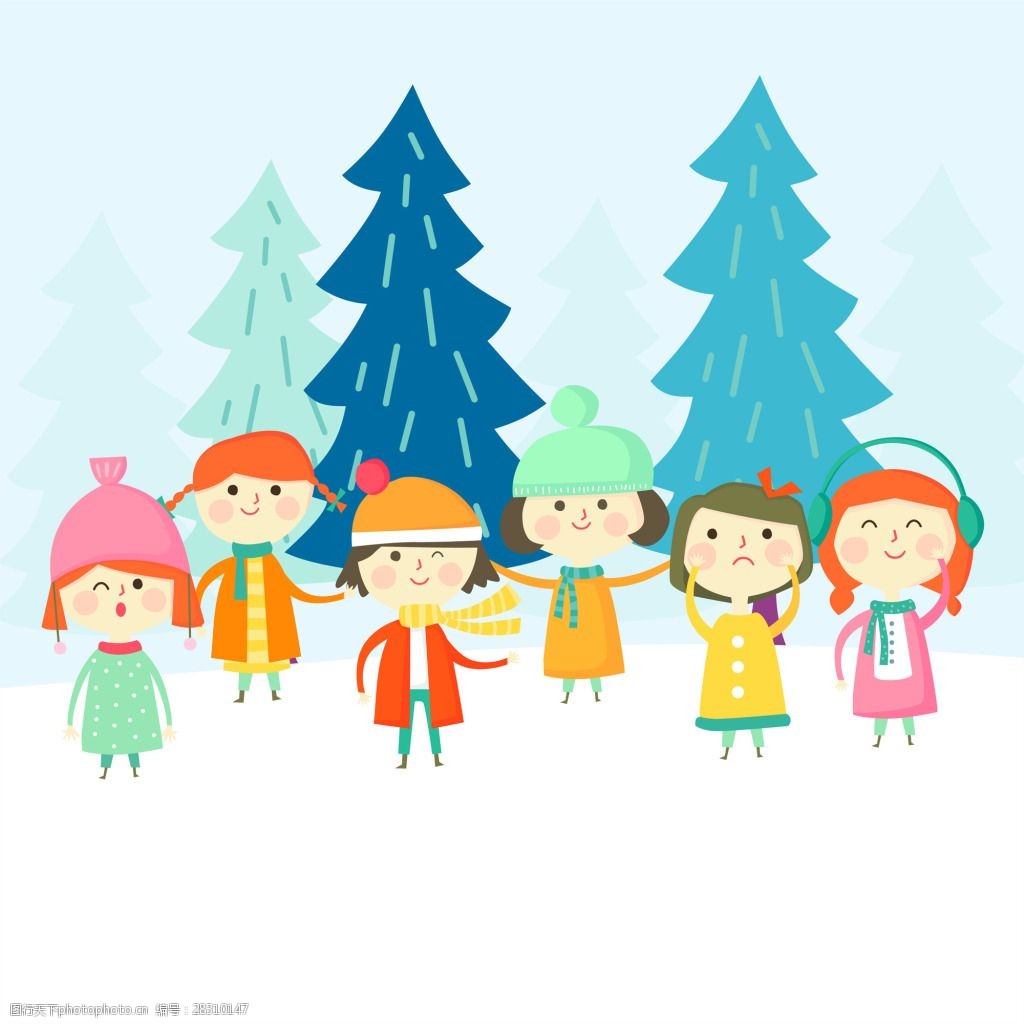 小朋友卡通人物插画风格矢量源文件图片-图行天下图库