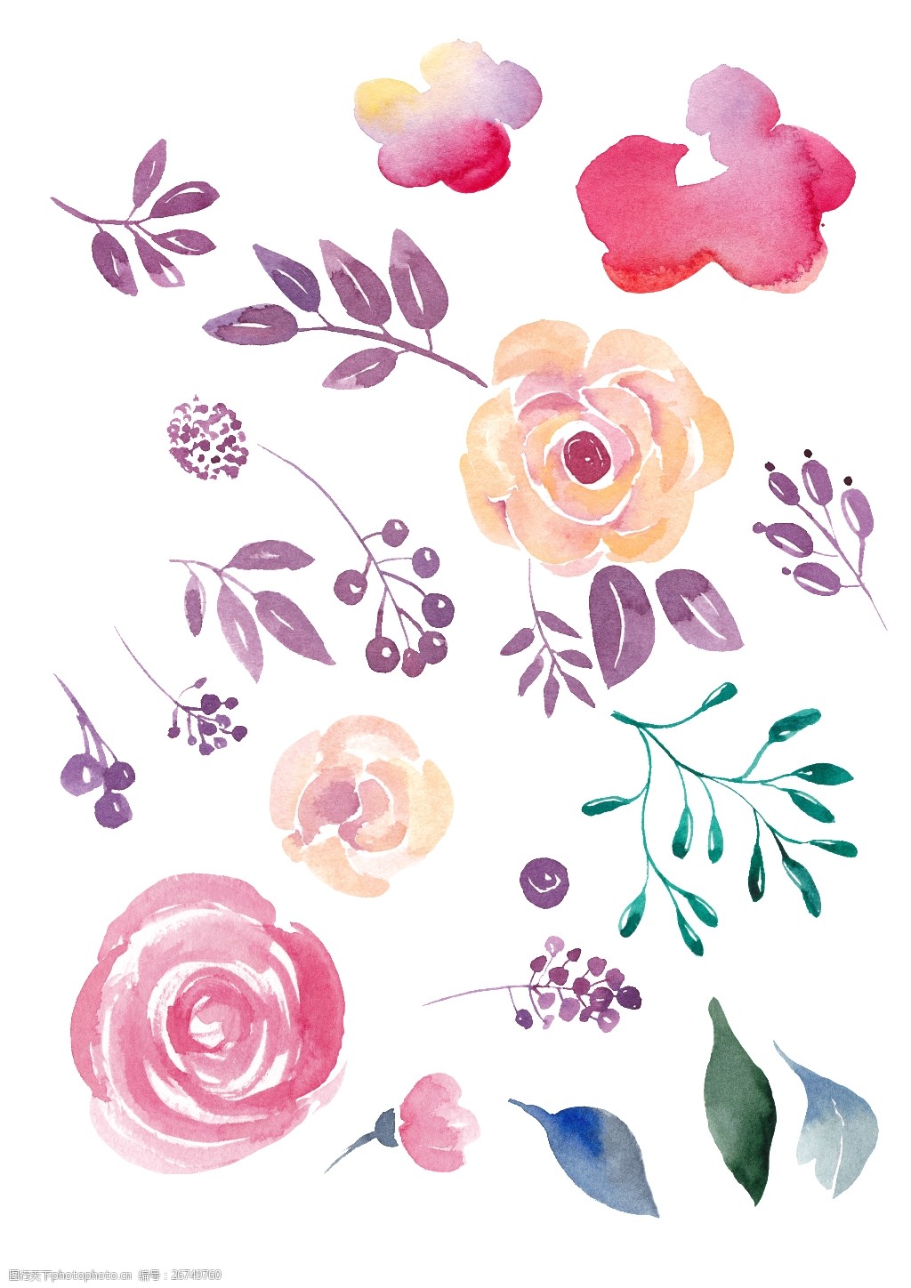 花纹水彩设计元素