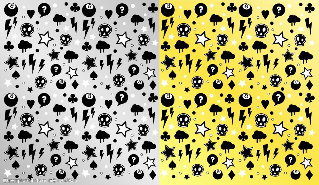 卡通云朵闪电素材背景