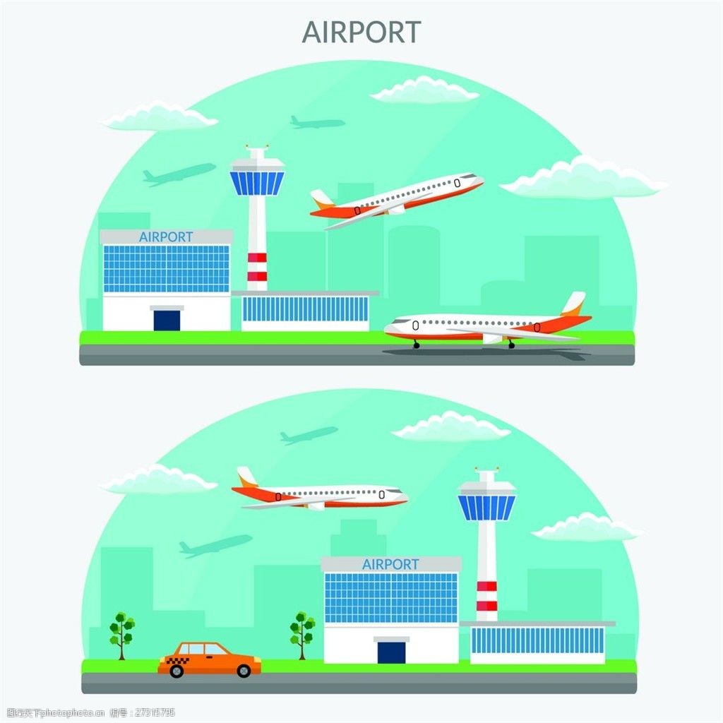 机场|插画|商业插画|weico - 原创作品 - 站酷 (ZCOOL)