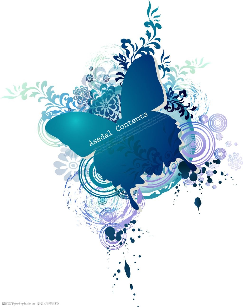 矢量蝴蝶花纹素材背景