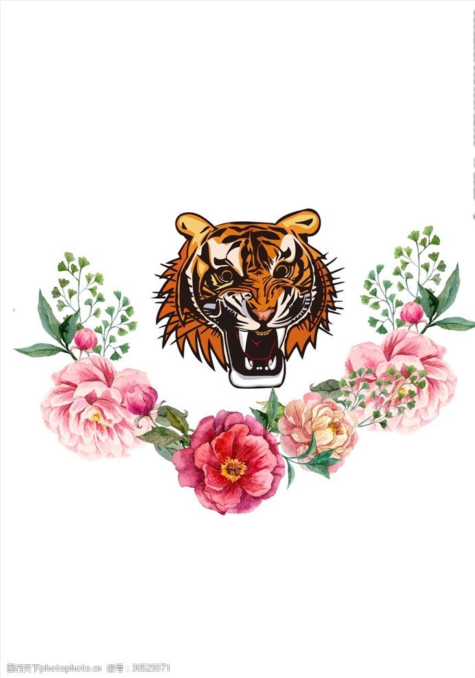 印花素材下载老虎印花图案素材