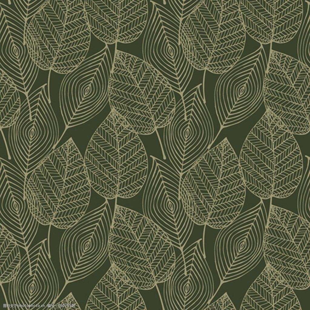 线条树叶矢量背景