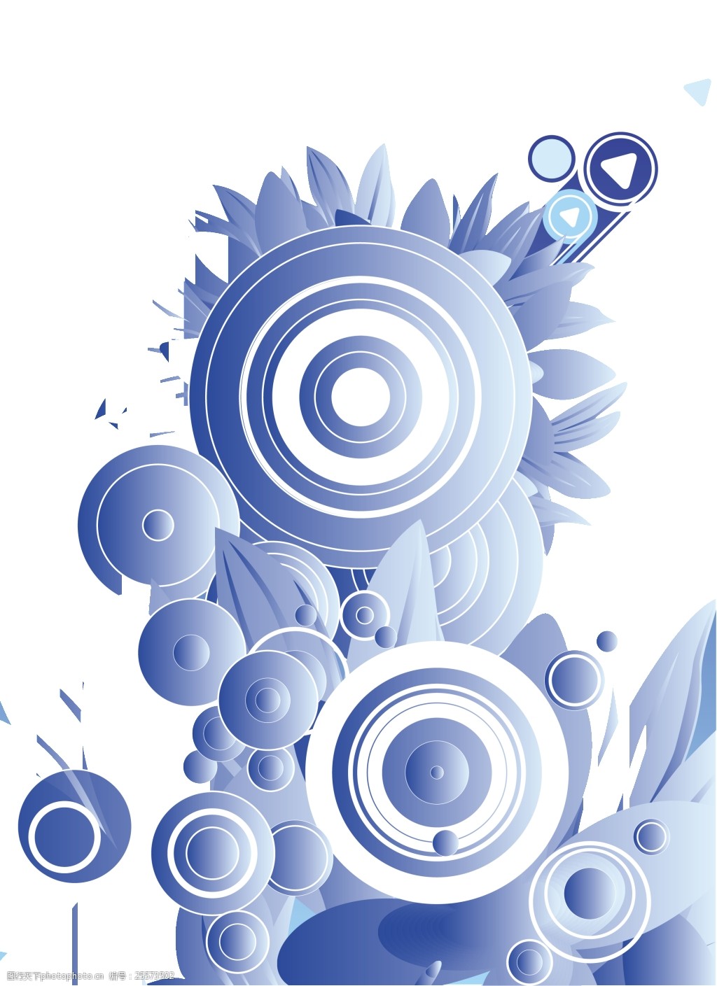 创意卡通立体艺术变形植物插画素材