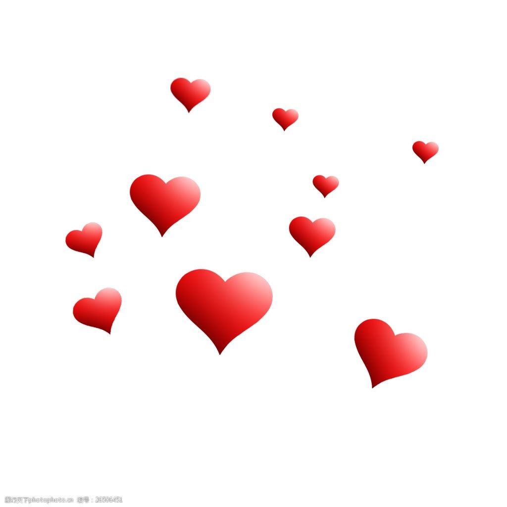 红色爱心psd素材