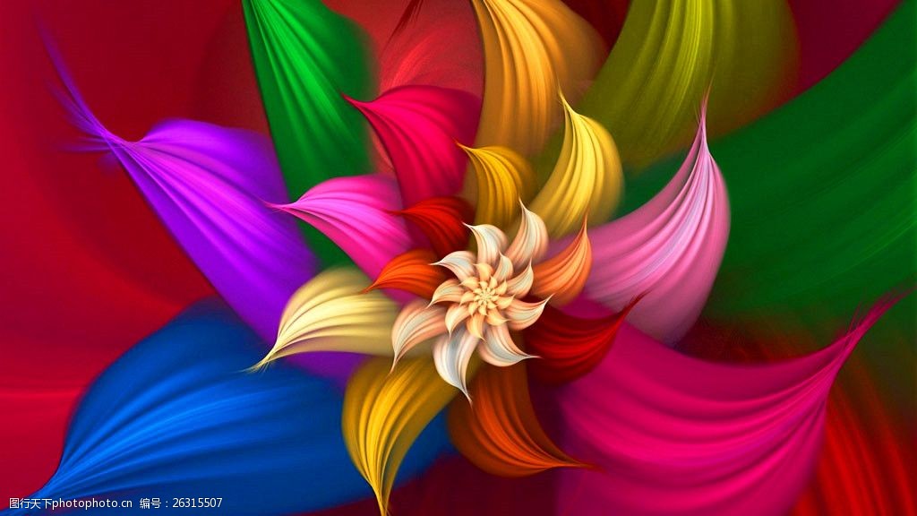 炫彩立体花形背景图片