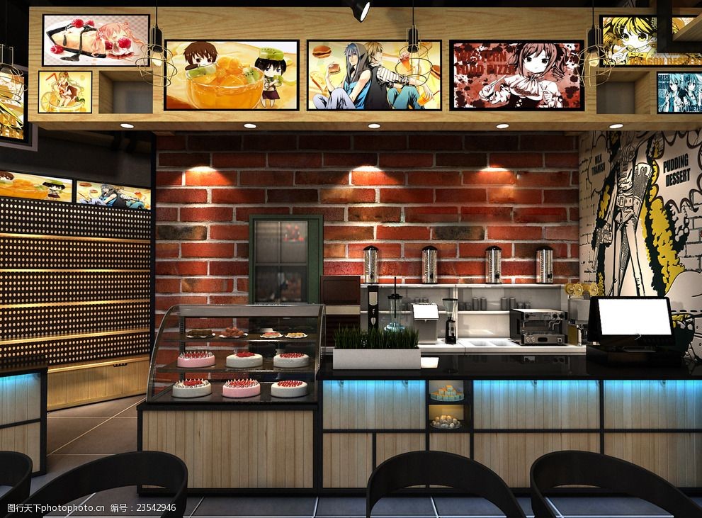 aa国际动漫奶茶店设计图