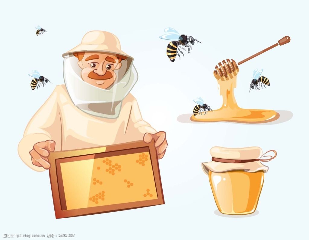 卡通蜂蜜农场矢量素材