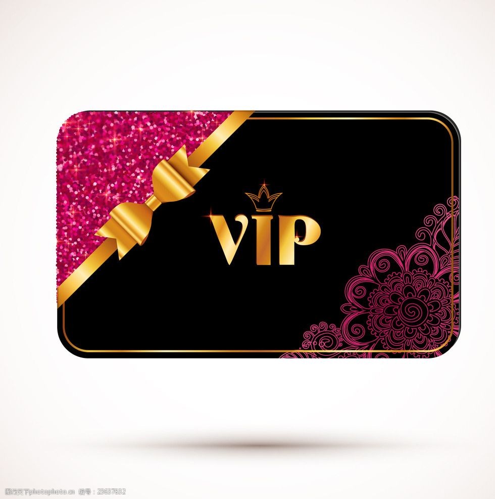 创意亮片花纹底纹vip卡矢量