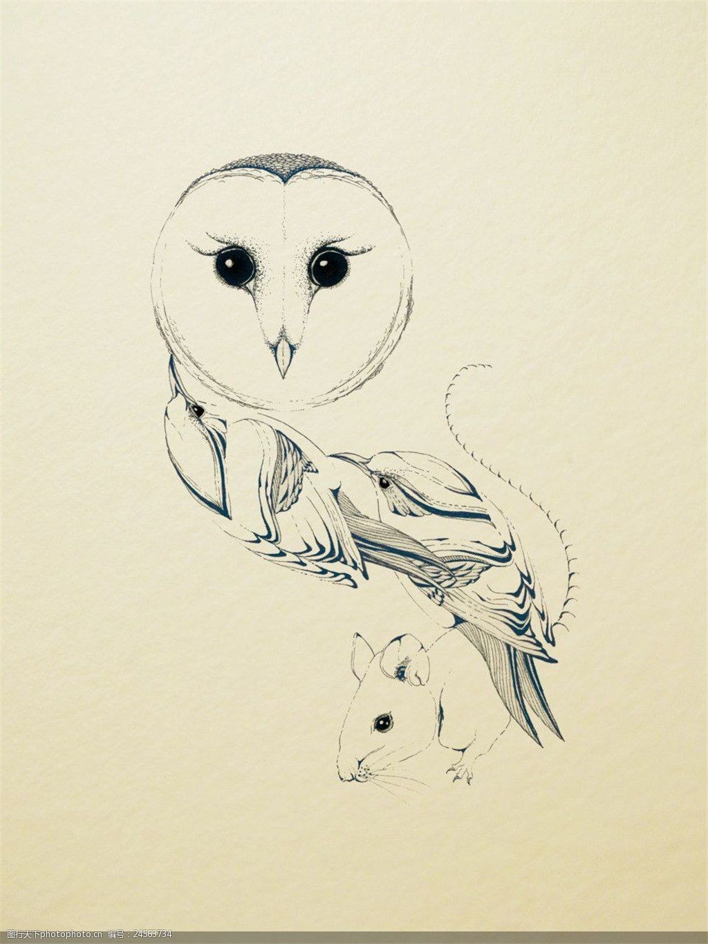 水彩动物头像插画