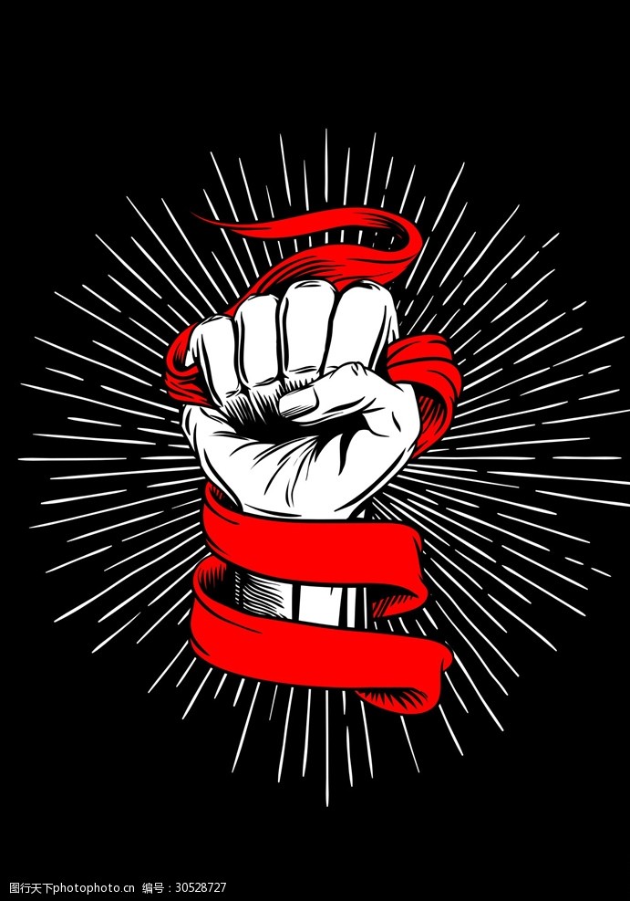 拳头丝带矢量图下载