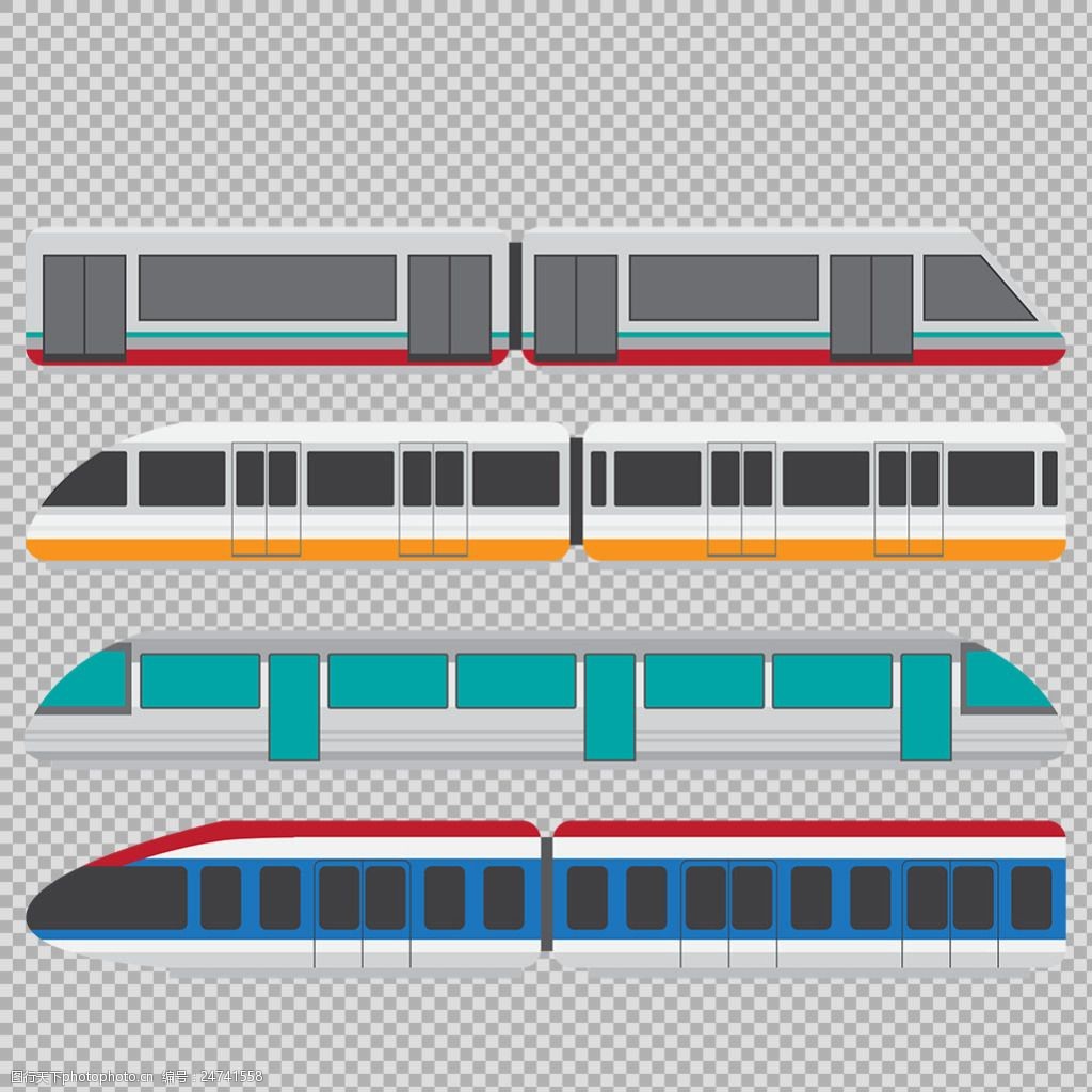 扁平风格火车插图免抠png透明图层素材