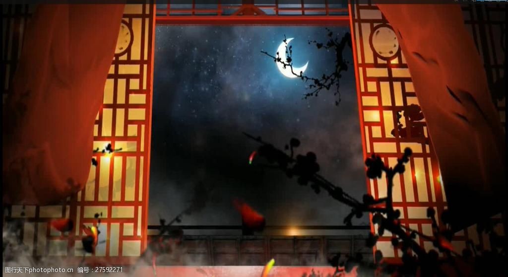 床前明月光视频背景素材