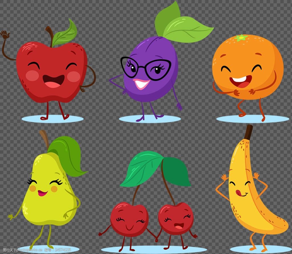 卡通水果表情图标免抠png透明图层素材