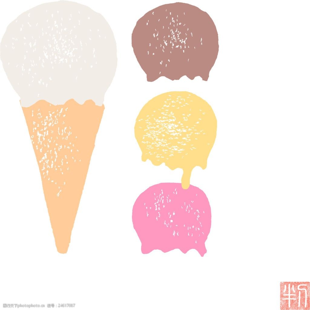 卡通冰淇淋矢量素材图片