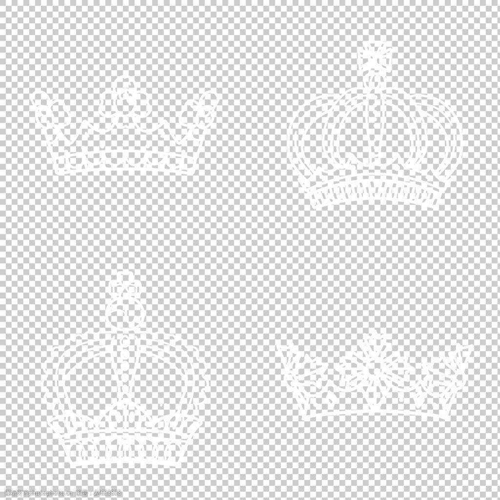 白色皇冠免抠png透明图层素材