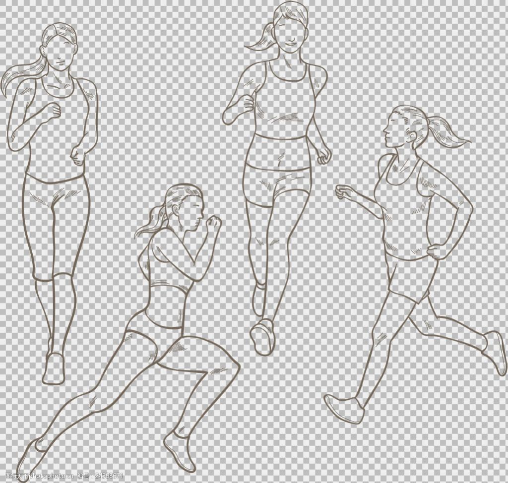 跑步运动员画法图片