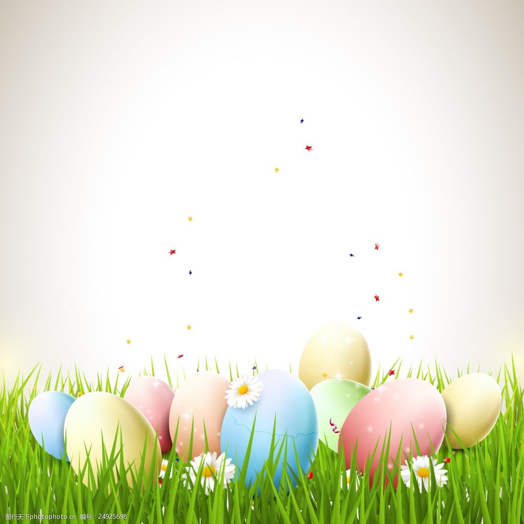 白色背景彩蛋复活节海报矢量